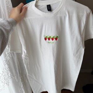 Strawberry Embroidered T-Shirt